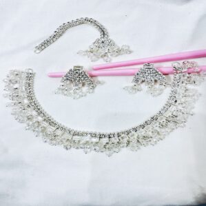 Premium Quality Bridal Necklace Set with Earrings and Teeka