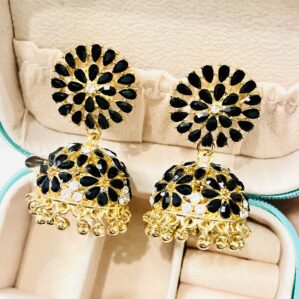 Stylish Golden Black Earrings
