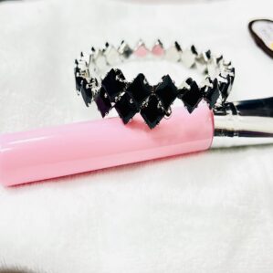 Black Stone Crystal Bangle Bracelet