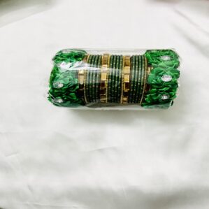 Bridal Metal Valvet Green Bangles