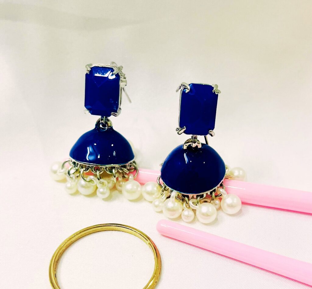 Traditional Antique Blue Stone Earrings