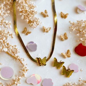 stainless steel butterfly jewelry set