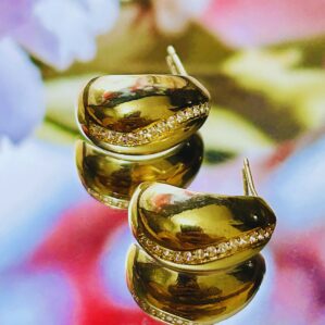 Glossy Gold Curve Earrings